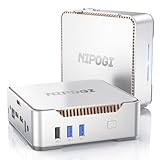 NiPoGi GK3 Plus Mini PC 𝖶indows 11, Ιntel Alder Lake-N95(bis zu 3,40 GHz), 16GB DDR4 512GB M.2 SSD Mini Desktop Computer, 2X HDMI, 4K UHD Triple Display, Dual WiFi, Micro PC mit VESA für Büro/Heim.